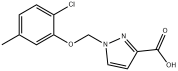 1-(2-氯-5-甲基苯氧基甲基)-1H-吡唑-3-羧酸 结构式