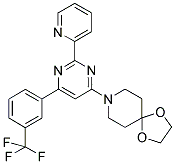 8-[2-PYRIDIN-2-YL-6-(3-TRIFLUOROMETHYL-PHENYL)-PYRIMIDIN-4-YL]-1,4-DIOXA-8-AZA-SPIRO[4.5]DECANE 结构式