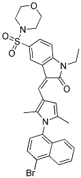 (Z)-3-((1-(4-Bromonaphthalen-1-yl)-2,5-dimethyl-1H-pyrrol-3-yl)methylene)-1-ethyl-5-(morpholinosulfonyl)indolin-2-one 结构式