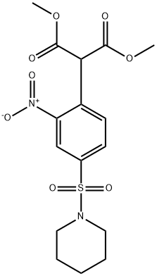 DIMETHYL 2-[2-NITRO-4-(PIPERIDINOSULFONYL)PHENYL]MALONATE 结构式