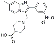 1-[7-METHYL-2-(3-NITRO-PHENYL)-IMIDAZO[1,2-A]-PYRIDIN-3-YLMETHYL]-PIPERIDINE-4-CARBOXYLIC ACID 结构式