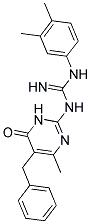 N-(5-BENZYL-4-METHYL-6-OXO-1,6-DIHYDROPYRIMIDIN-2-YL)-N'-(3,4-DIMETHYLPHENYL)GUANIDINE 结构式