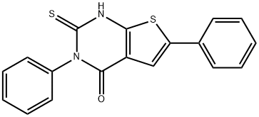 3,6-二苯基-2-硫烷基-3H,4H-噻吩并[2,3-D]嘧啶-4-酮 结构式