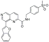 8-Benzofuran-2-yl-[1,6]naphthyridine-2-carboxylic acid 4-methanesulfonyl-benzylamide 结构式