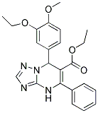 ETHYL 7-(3-ETHOXY-4-METHOXYPHENYL)-5-PHENYL-4,7-DIHYDRO-[1,2,4]TRIAZOLO[1,5-A]PYRIMIDINE-6-CARBOXYLATE 结构式