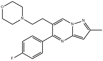 5-(4-Fluorophenyl)-2-methyl-6-(2-morpholinoethyl)pyrazolo[1,5-a]pyrimidine 结构式