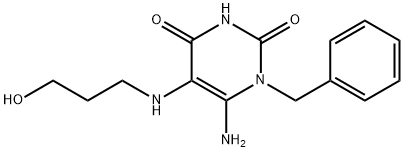 6-氨基-1-苄基-5-((3-羟丙基)氨基)嘧啶-2,4(1H,3H)-二酮 结构式