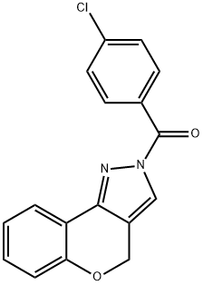 (4-CHLOROPHENYL)[CHROMENO[4,3-C]PYRAZOL-2(4H)-YL]METHANONE 结构式