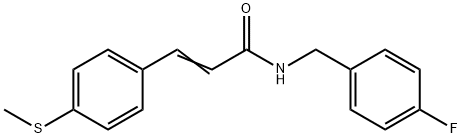 (E)-N-(4-FLUOROBENZYL)-3-[4-(METHYLSULFANYL)PHENYL]-2-PROPENAMIDE 结构式