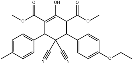 DIMETHYL 5,5-DICYANO-4-(4-ETHOXYPHENYL)-2-HYDROXY-6-(4-METHYLPHENYL)-1-CYCLOHEXENE-1,3-DICARBOXYLATE 结构式