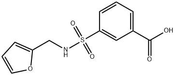 3-[(呋喃-2-基甲基)氨磺酰基]苯甲酸 结构式