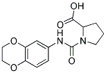 1-(2,3-Dihydro-benzo[1,4]dioxin-6-ylcarbamoyl)-pyrrolidine-2-carboxylic acid 结构式