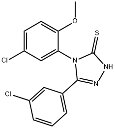 4-(5-氯-2-甲氧基苯基)-5-(3-氯苯基)-4H-1,2,4-三唑-3-硫醇 结构式