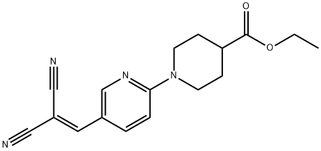 ETHYL 1-[5-(2,2-DICYANOVINYL)-2-PYRIDINYL]-4-PIPERIDINECARBOXYLATE 结构式