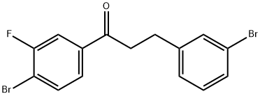 4'-BROMO-3-(3-BROMOPHENYL)-3'-FLUOROPROPIOPHENONE 结构式