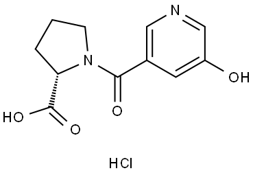 1-(5-HYDROXYPYRIDINE-3-CARBONYL)-PYRROLIDINE-2-CARBOXYLIC ACID HYDROCHLORIDE 结构式
