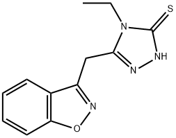 5-(1,2-Benzisoxazol-3-ylmethyl)-4-ethyl-4H-1,2,4-triazole-3-thiol 结构式