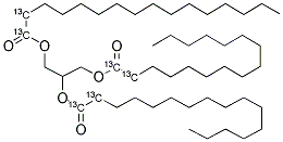 甘油三(十六酸酯-1,2-13C2) 结构式