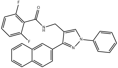 2,6-DIFLUORO-N-([3-(2-NAPHTHYL)-1-PHENYL-1H-PYRAZOL-4-YL]METHYL)BENZENECARBOXAMIDE 结构式