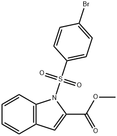 1-((4-溴苯基)磺酰基)-1H-吲哚-2-羧酸甲酯 结构式