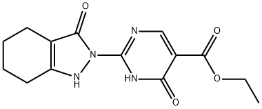 ETHYL 6-OXO-2-(3-OXO-1,3,4,5,6,7-HEXAHYDRO-2H-INDAZOL-2-YL)-1,6-DIHYDRO-5-PYRIMIDINECARBOXYLATE 结构式