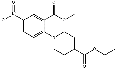 ETHYL 1-[2-(METHOXYCARBONYL)-4-NITROPHENYL]-4-PIPERIDINECARBOXYLATE 结构式