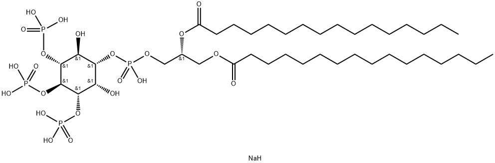 1,2-棕榈酰磷酯酰肌醇-3,4,5-三磷酸(钠盐) 结构式