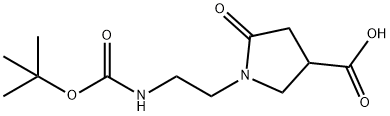 1-(2-TERT-BUTOXYCARBONYLAMINO-ETHYL)-5-OXO-PYRROLIDINE-3-CARBOXYLIC ACID 结构式