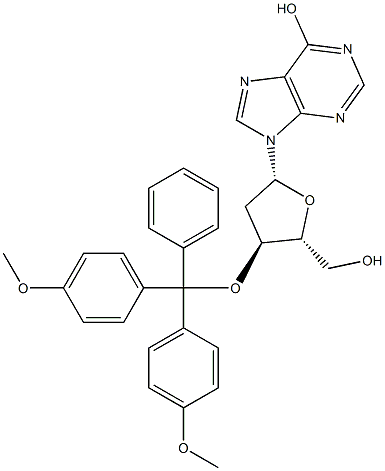 3'-O-(4,4'-二甲氧基三苯甲基)-2'-脱氧肌苷 结构式