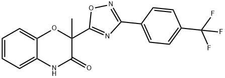 2-METHYL-2-(3-[4-(TRIFLUOROMETHYL)PHENYL]-1,2,4-OXADIAZOL-5-YL)-2H-1,4-BENZOXAZIN-3(4H)-ONE 结构式