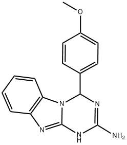 4-(4-甲氧苯基)-1,4-二氢[1,3,5]三嗪并[1,2-A]苯并咪唑-2-胺 结构式