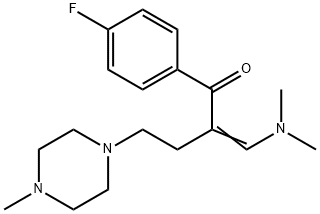 (E)-3-(DIMETHYLAMINO)-1-(4-FLUOROPHENYL)-2-[2-(4-METHYLPIPERAZINO)ETHYL]-2-PROPEN-1-ONE 结构式