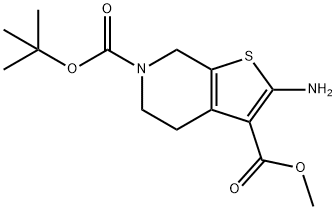 2-氨基-4,7-二氢噻吩并[2,3-C]吡啶-3,6(5H)-二甲酸 6-叔丁酯 3-甲酯 结构式