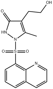 4-(2-Hydroxyethyl)-5-methyl-1-(8-quinolinylsulfonyl)-1,2-dihydro-3H-pyrazol-3-one 结构式