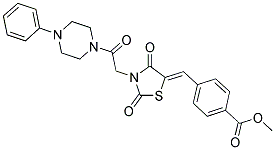 (Z)-METHYL 4-((2,4-DIOXO-3-(2-OXO-2-(4-PHENYLPIPERAZIN-1-YL)ETHYL)THIAZOLIDIN-5-YLIDENE)METHYL)BENZOATE 结构式