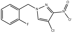 4-氯-1-(2-氟苄基)-3-硝基-1H-吡唑 结构式