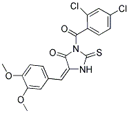 3-(2,4-DICHLORO-BENZOYL)-5-(3,4-DIMETHOXY-BENZYLIDENE)-2-THIOXO-IMIDAZOLIDIN-4-ONE 结构式