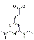 METHYL {[4-(DIMETHYLAMINO)-6-(ETHYLAMINO)-1,3,5-TRIAZIN-2-YL]THIO}ACETATE 结构式