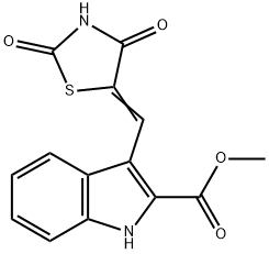 METHYL 3-[(2,4-DIOXO-1,3-THIAZOLAN-5-YLIDEN)METHYL]-1H-INDOLE-2-CARBOXYLATE 结构式