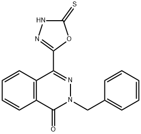 4-(4,5-二氢-5-硫代-1,3,4-噁二唑-2-基)-2-(苯基甲基)-1(2H)-酞嗪酮 结构式