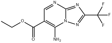 7-氨基-2-(三氟甲基)-[1,2,4]三唑并[1,5-A]嘧啶-6-羧酸乙酯 结构式