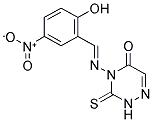 4-[(2-HYDROXY-5-NITRO-BENZYLIDENE)-AMINO]-3-THIOXO-3,4-DIHYDRO-2H-[1,2,4]TRIAZIN-5-ONE 结构式