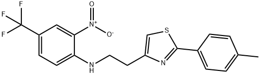 N-(2-[2-(4-METHYLPHENYL)-1,3-THIAZOL-4-YL]ETHYL)-2-NITRO-4-(TRIFLUOROMETHYL)ANILINE 结构式