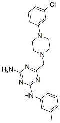 6-((4-(3-CHLOROPHENYL)PIPERAZIN-1-YL)METHYL)-N2-M-TOLYL-1,3,5-TRIAZINE-2,4-DIAMINE 结构式
