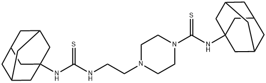 N-(1-ADAMANTYL)-4-(2-([(1-ADAMANTYLAMINO)CARBOTHIOYL]AMINO)ETHYL)TETRAHYDRO-1(2H)-PYRAZINECARBOTHIOAMIDE 结构式