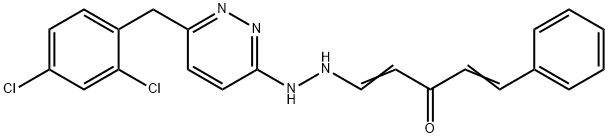 (1E,4E)-1-(2-[6-(2,4-DICHLOROBENZYL)-3-PYRIDAZINYL]HYDRAZINO)-5-PHENYL-1,4-PENTADIEN-3-ONE 结构式