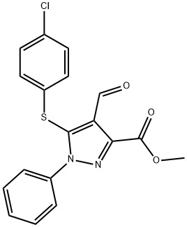 METHYL 5-[(4-CHLOROPHENYL)SULFANYL]-4-FORMYL-1-PHENYL-1H-PYRAZOLE-3-CARBOXYLATE 结构式