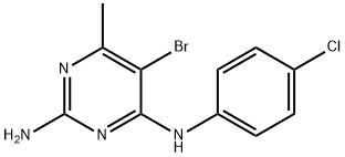 5-BROMO-N4-(4-CHLOROPHENYL)-6-METHYL-2,4-PYRIMIDINEDIAMINE 结构式