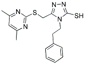 5-([(4,6-DIMETHYLPYRIMIDIN-2-YL)THIO]METHYL)-4-(2-PHENYLETHYL)-4H-1,2,4-TRIAZOLE-3-THIOL 结构式