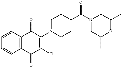 2-Chloro-3-(4-[(2,6-dimethylmorpholino)carbonyl]piperidino)naphthoquinone 结构式